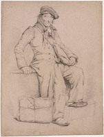KT 1994 034
<br/>
Modelstudie van oudere man in lange jas
<br/>
<em>Anoniem (19de eeuw)</em>